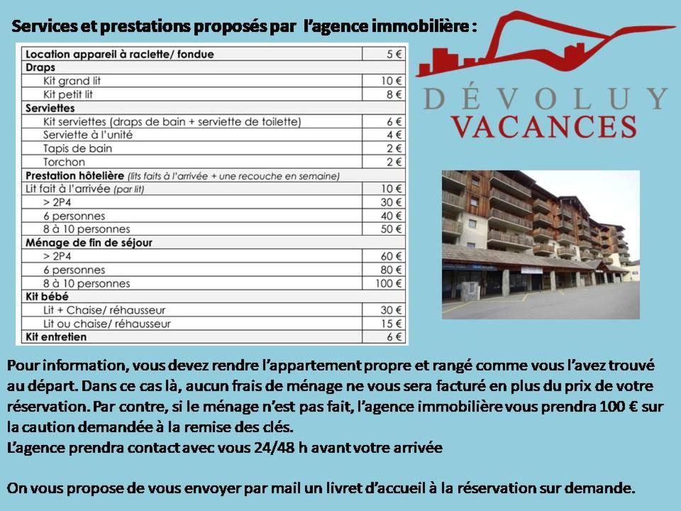 Appartement 8-10 Personnes Superdevoluy Hautes Alpes Rez De Chaussee Vue Panoramique 3 Chambres Saint-Étienne-en-Dévoluy 外观 照片